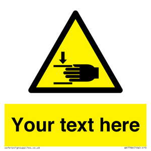 Custom warning crushing of hands